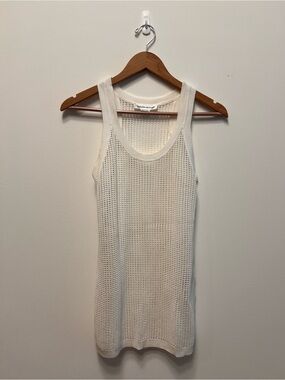 Victoria Beckham White Open-Knit Tank